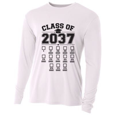 Class Of 2037 Grow With Me Checklist Kindergarten 12th Grade Cooling Performance Long Sleeve Crew