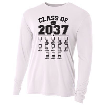 Class Of 2037 Grow With Me Checklist Kindergarten 12th Grade Cooling Performance Long Sleeve Crew