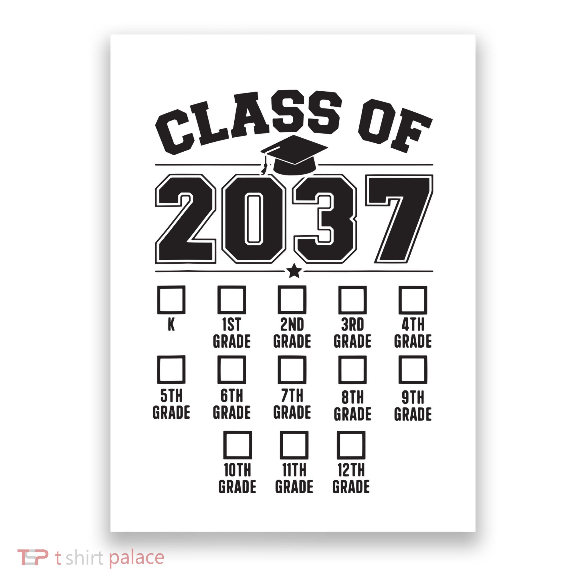 Class Of 2037 Grow With Me Checklist Kindergarten 12th Grade Poster