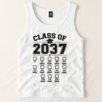 Class Of 2037 Grow With Me Checklist Kindergarten 12th Grade Tank Top