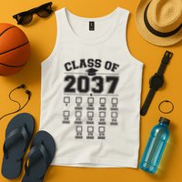 Class Of 2037 Grow With Me Checklist Kindergarten 12th Grade Tank Top
