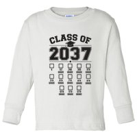 Class Of 2037 Grow With Me Checklist Kindergarten 12th Grade Toddler Long Sleeve Shirt