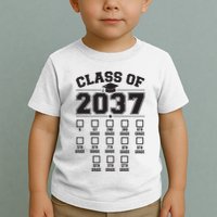 Class Of 2037 Grow With Me Checklist Kindergarten 12th Grade Toddler T-Shirt