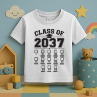 Class Of 2037 Grow With Me Checklist Kindergarten 12th Grade Toddler T-Shirt