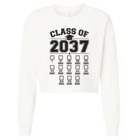 Class Of 2037 Grow With Me Checklist Kindergarten 12th Grade Cropped Pullover Crew