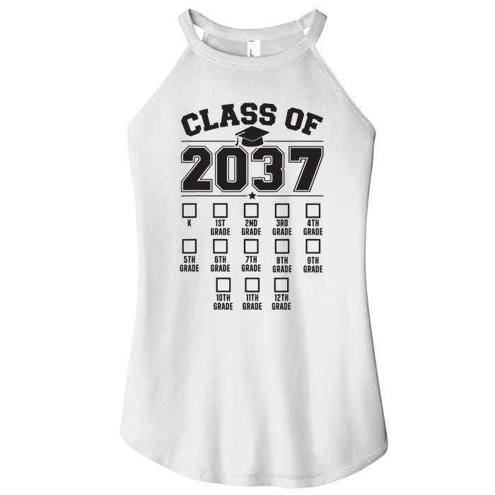 Class Of 2037 Grow With Me Checklist Kindergarten 12th Grade Women's Perfect Tri Rocker Tank