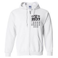 Class Of 2037 Grow With Me Checklist Kindergarten 12th Grade Full Zip Hoodie