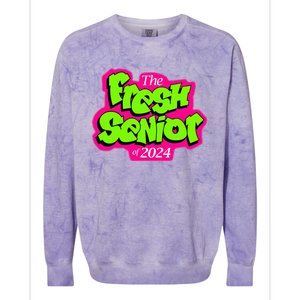 Class Of 2024 Senior Fresh Retro 90s TV Style Graduation Colorblast Crewneck Sweatshirt