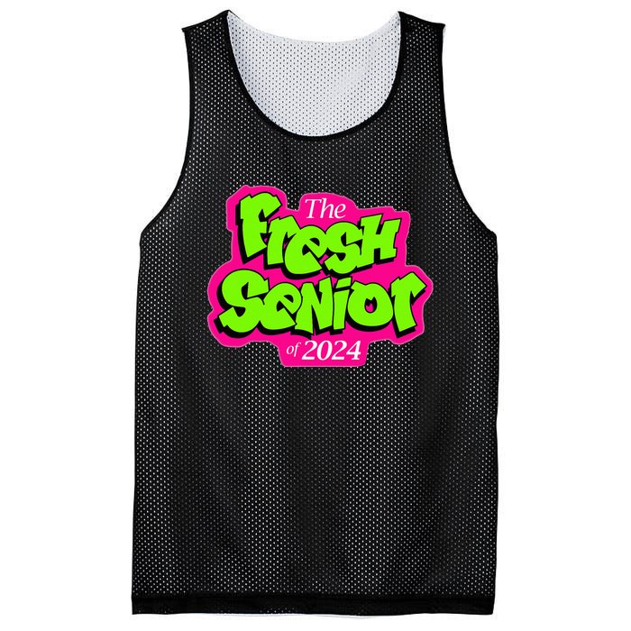 Class Of 2024 Senior Fresh Retro 90s TV Style Graduation Mesh Reversible Basketball Jersey Tank