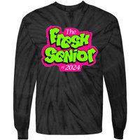 Class Of 2024 Senior Fresh Retro 90s TV Style Graduation Tie-Dye Long Sleeve Shirt