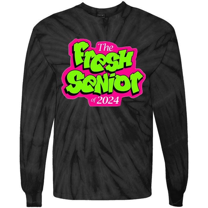 Class Of 2024 Senior Fresh Retro 90s TV Style Graduation Tie-Dye Long Sleeve Shirt