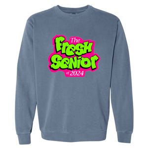 Class Of 2024 Senior Fresh Retro 90s TV Style Graduation Garment-Dyed Sweatshirt