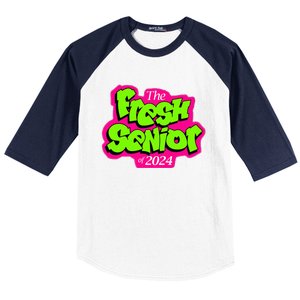 Class Of 2024 Senior Fresh Retro 90s TV Style Graduation Baseball Sleeve Shirt