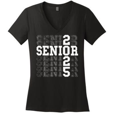 Class Of 2025 Senior 2025 Back To School 2025 Graduation 25 Women's V-Neck T-Shirt