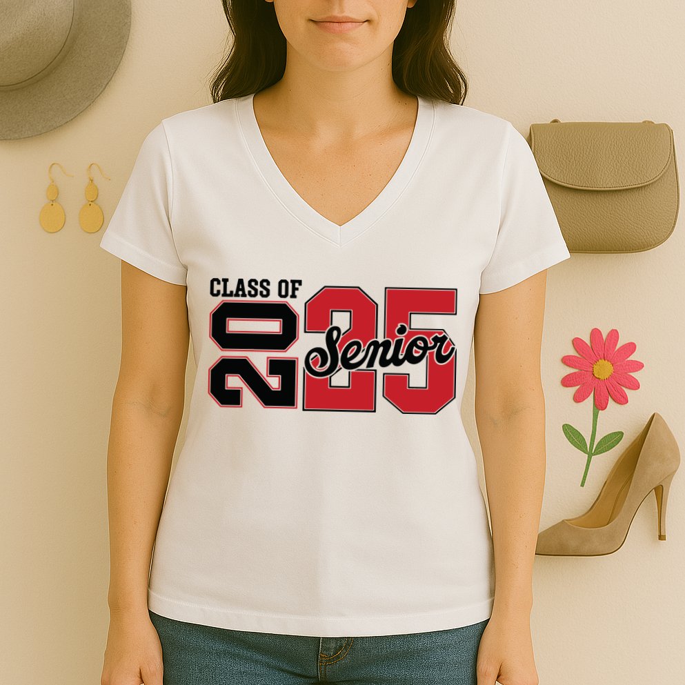 Class Of 2025 Senior 2025 Back To School 2025 Graduation Women's V-Neck T-Shirt