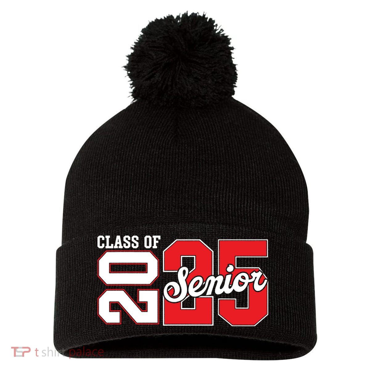 Class Of 2025 Senior 2025 Back To School 2025 Graduation Pom Pom 12in Knit Beanie