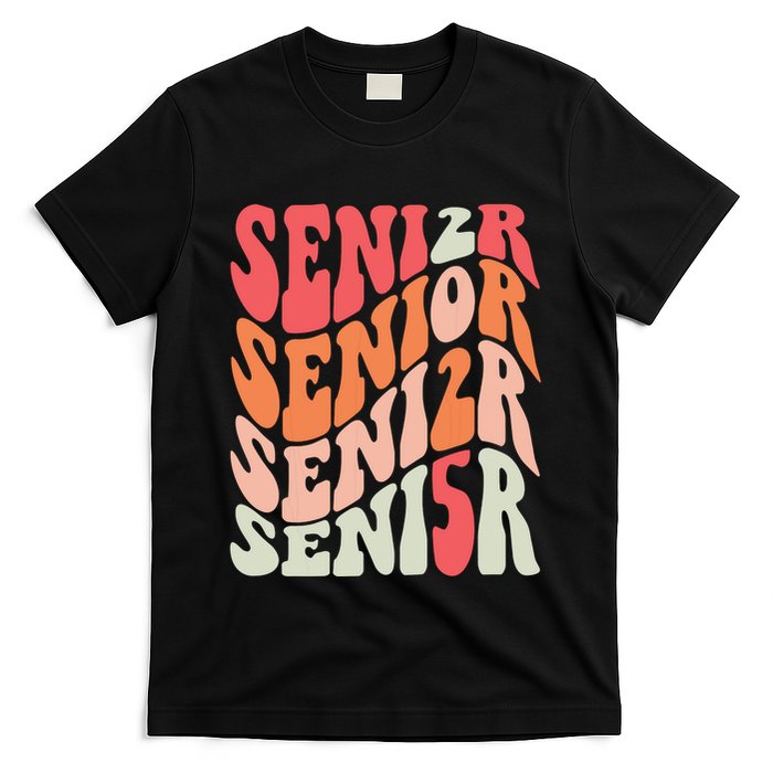 Class Of 2025 Senior 2025 Back To School 2025 Vintage Groovy T-Shirt