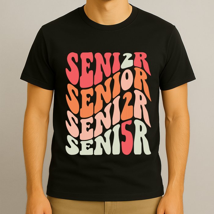 Class Of 2025 Senior 2025 Back To School 2025 Vintage Groovy T-Shirt