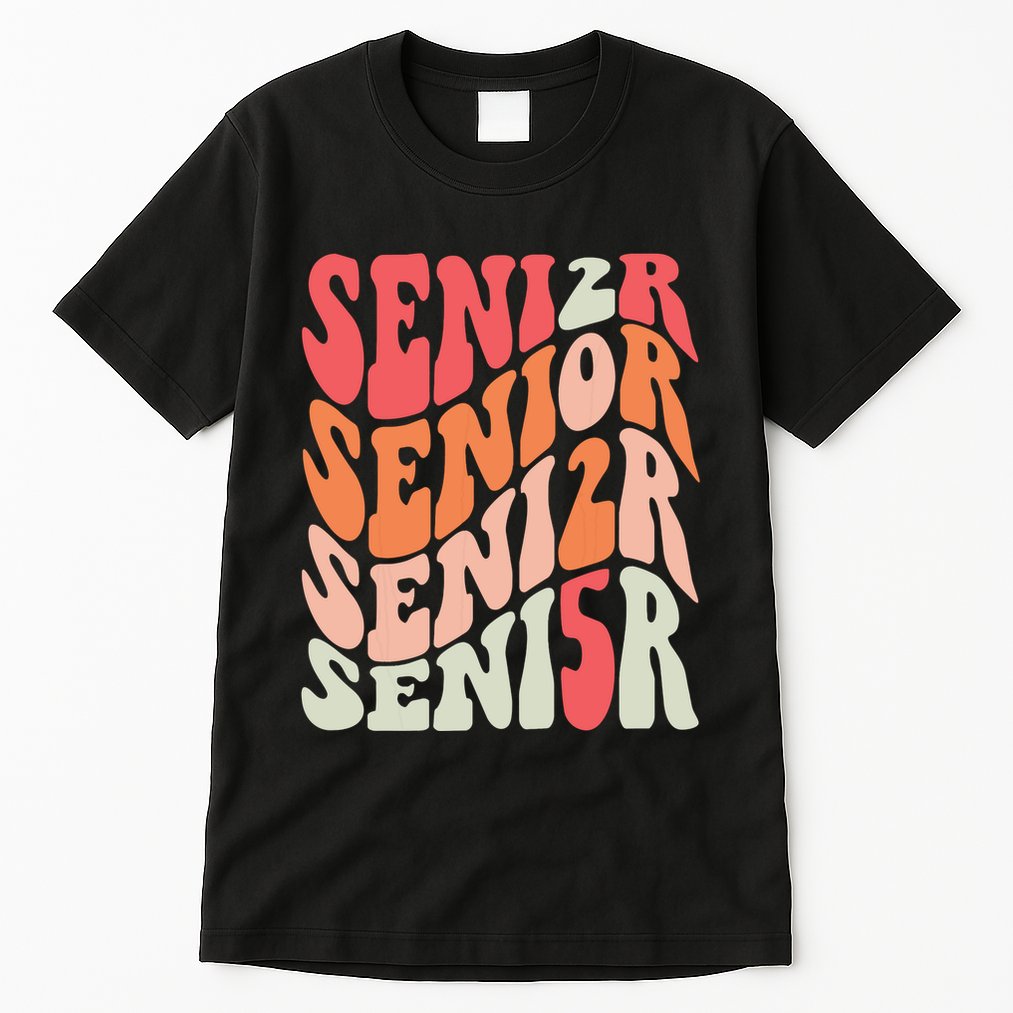 Class Of 2025 Senior 2025 Back To School 2025 Vintage Groovy Tall T-Shirt
