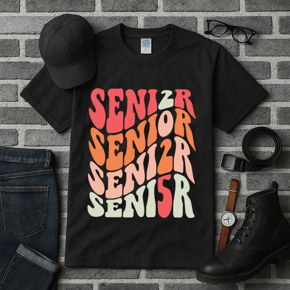 Class Of 2025 Senior 2025 Back To School 2025 Vintage Groovy Tall T-Shirt