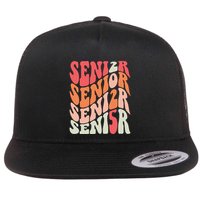 Class Of 2025 Senior 2025 Back To School 2025 Vintage Groovy Flatbill Hat