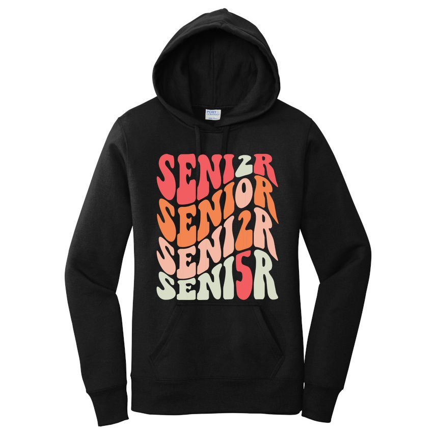 Class Of 2025 Senior 2025 Back To School 2025 Vintage Groovy Women's Pullover Hoodie