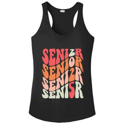 Class Of 2025 Senior 2025 Back To School 2025 Vintage Groovy Ladies PosiCharge Competitor Racerback Tank