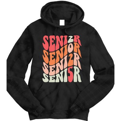 Class Of 2025 Senior 2025 Back To School 2025 Vintage Groovy Tie Dye Hoodie