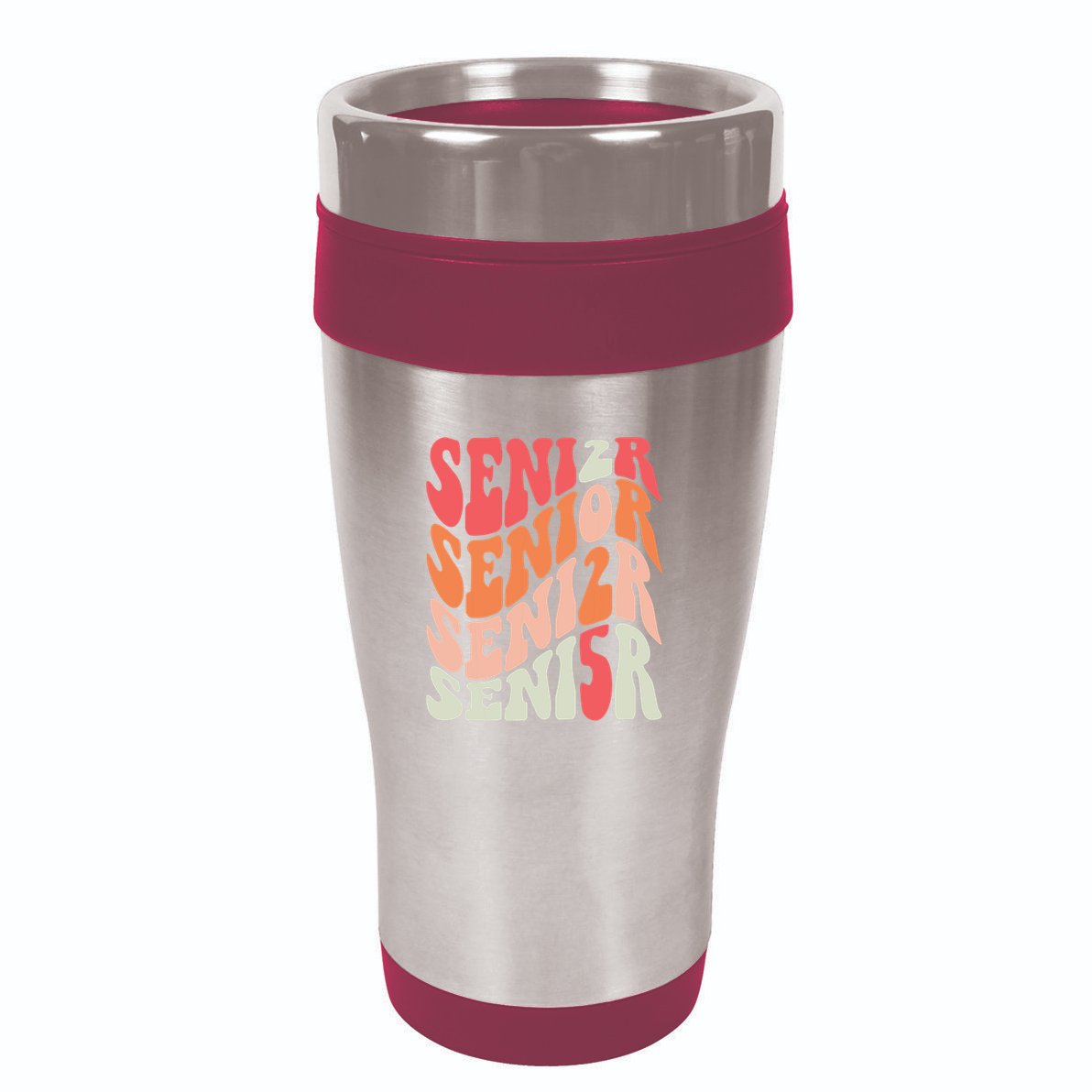Class Of 2025 Senior 2025 Back To School 2025 Vintage Groovy 16oz Travel Tumbler