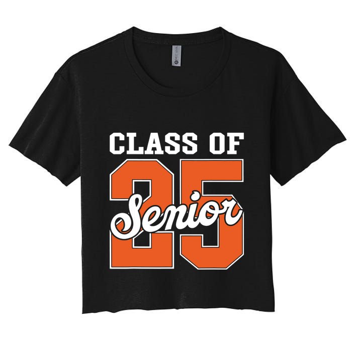 Class Of 2025 Senior 2025 Graduate Back To School 2025 Women's Crop Top Tee