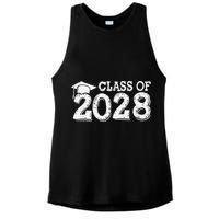 Class Of 2028 Grow With Me Handprints Space On Back Ladies PosiCharge Tri-Blend Wicking Tank