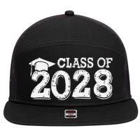 Class Of 2028 Grow With Me Handprints Space On Back 7 Panel Mesh Trucker Snapback Hat