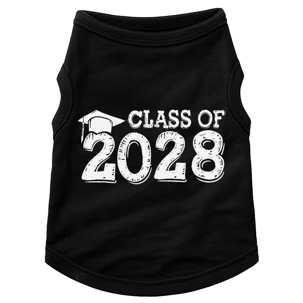 Class Of 2028 Grow With Me Handprints Space On Back Doggie Tank