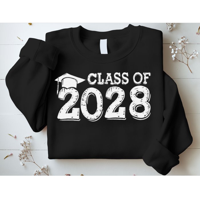 Class Of 2028 Grow With Me Handprints Space On Back Sweatshirt
