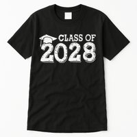 Class Of 2028 Grow With Me Handprints Space On Back Tall T-Shirt