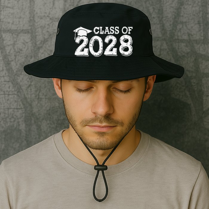 Class Of 2028 Grow With Me Handprints Space On Back Bucket Hat