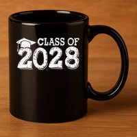 Class Of 2028 Grow With Me Handprints Space On Back 11oz C Handle Ceramic Mug