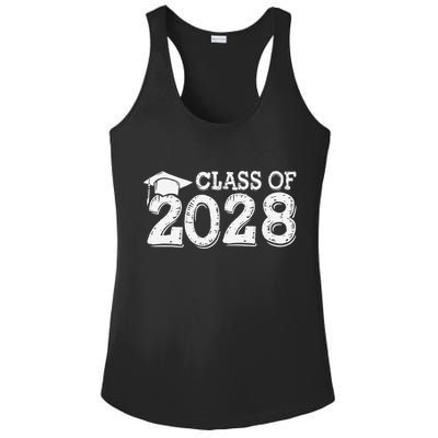 Class Of 2028 Grow With Me Handprints Space On Back Ladies PosiCharge Competitor Racerback Tank