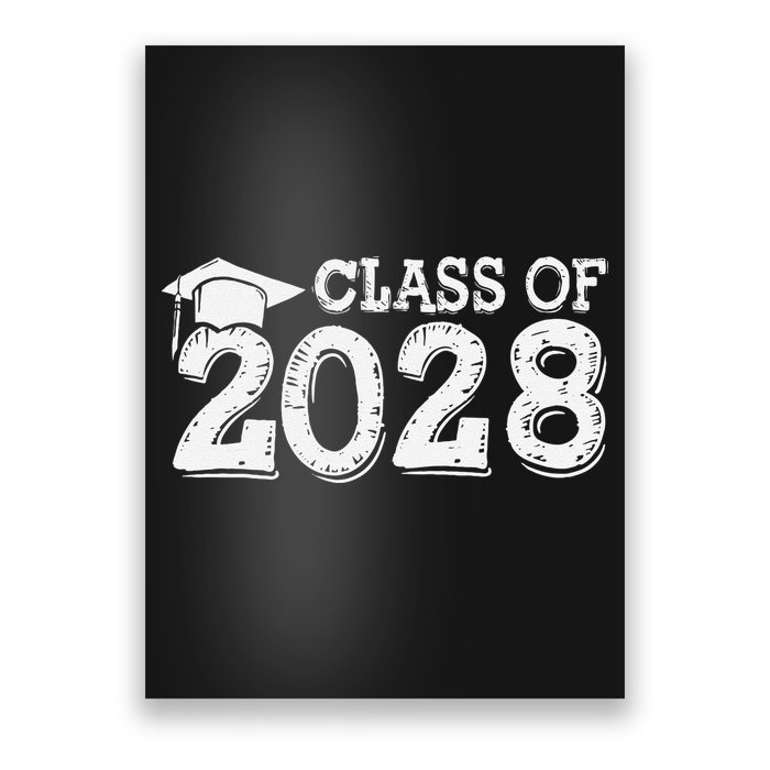 Class Of 2028 Grow With Me Handprints Space On Back Poster