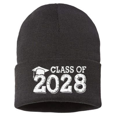 Class Of 2028 Grow With Me Handprints Space On Back Sustainable Knit Beanie