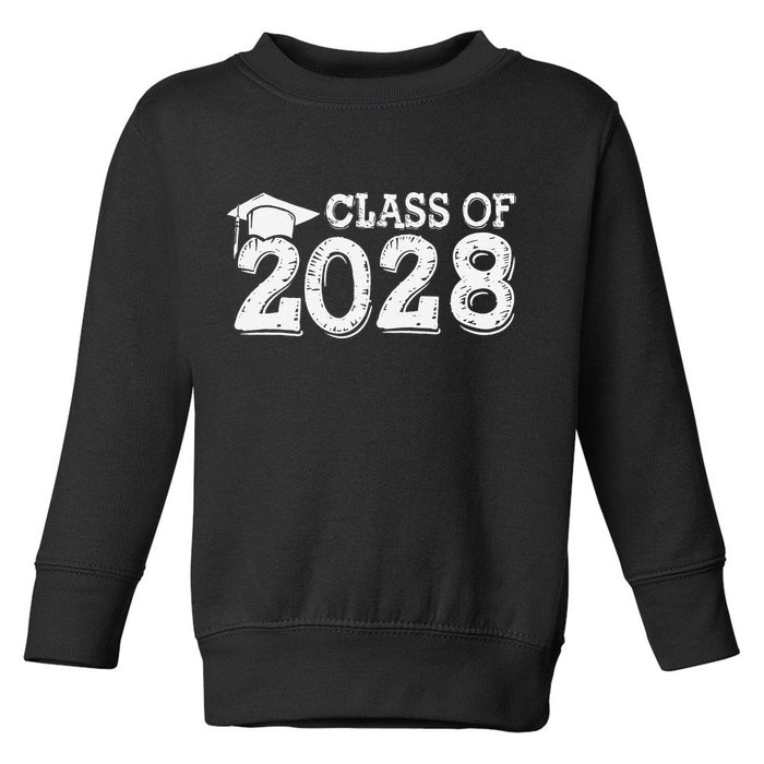 Class Of 2028 Grow With Me Handprints Space On Back Toddler Sweatshirt