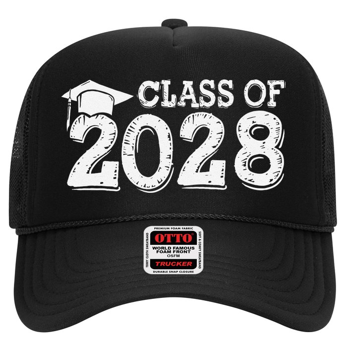 Class Of 2028 Grow With Me Handprints Space On Back Trucker Hat