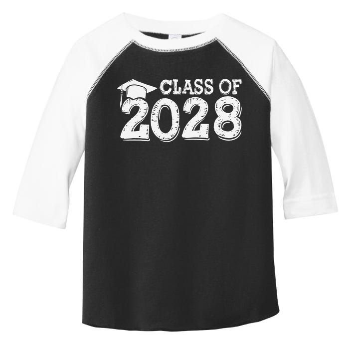 Class Of 2028 Grow With Me Handprints Space On Back Toddler Fine Jersey T-Shirt