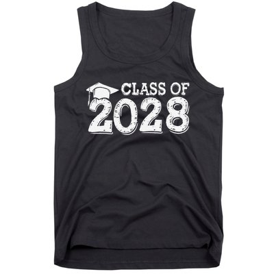 Class Of 2028 Grow With Me Handprints Space On Back Tank Top