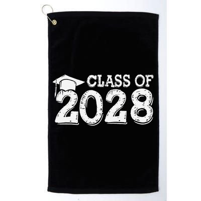 Class Of 2028 Grow With Me Handprints Space On Back Golf Towel