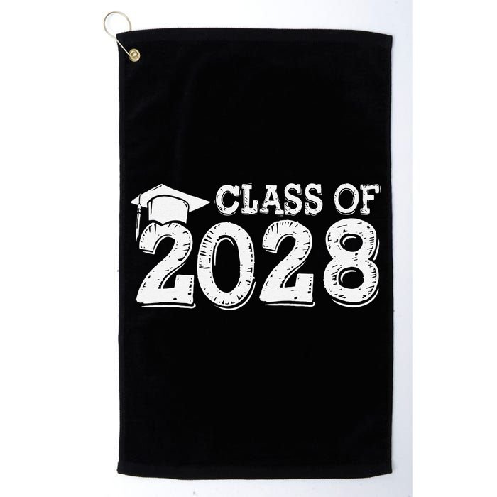 Class Of 2028 Grow With Me Handprints Space On Back Golf Towel