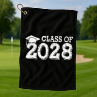 Class Of 2028 Grow With Me Handprints Space On Back Golf Towel