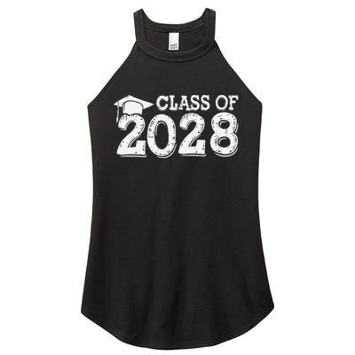 Class Of 2028 Grow With Me Handprints Space On Back Women's Perfect Tri Rocker Tank