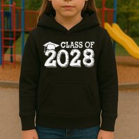 Class Of 2028 Grow With Me Handprints Space On Back Kids Hoodie