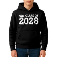 Class Of 2028 Grow With Me Handprints Space On Back Kids Hoodie